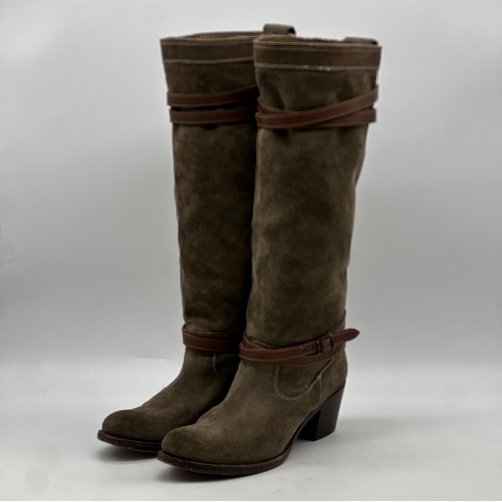 Frye Jane Strappy Suede Boots. Size 9 - Picture 4 of 10